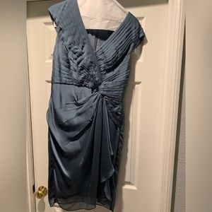 Adrianna Papell silver green cocktail dress. Size 8
